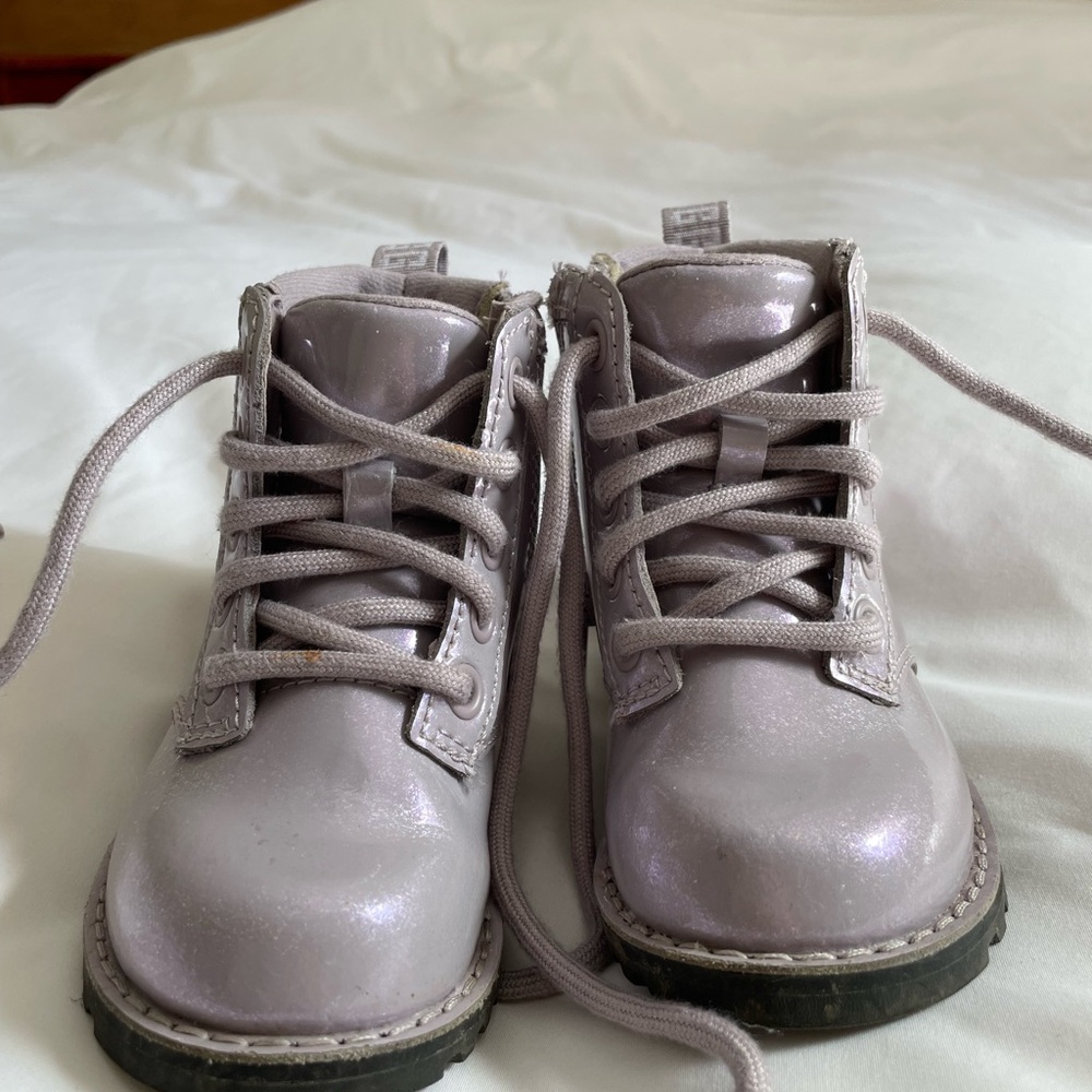 UGG Purple Ankle Boots with Lace-Up Design